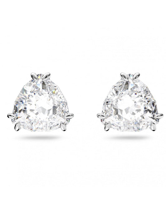 Millenia Trilliant Cut Stud Earrings - Rhodium Plated