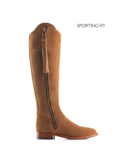 Regina Tan Flat Knee-High Boot - Sporting Fit