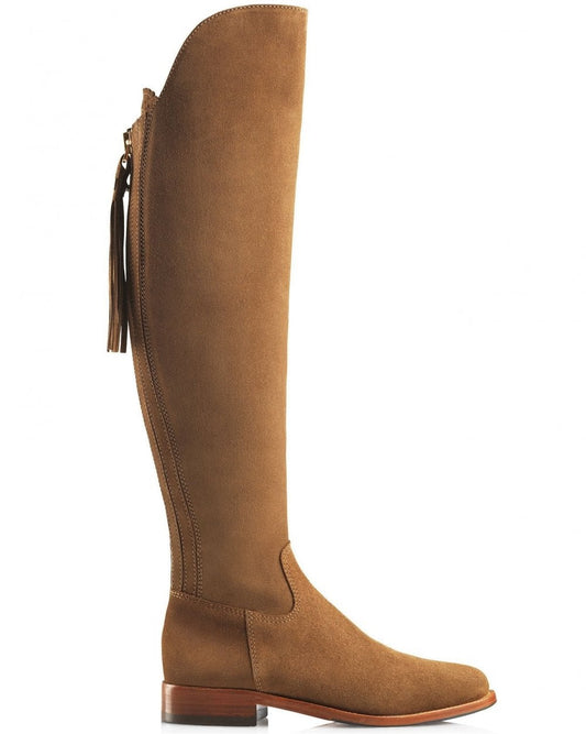 Womens Flat Amira Tan Suede Boots