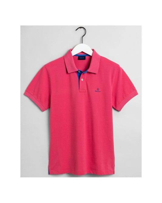 Contrast Collar Pique Polo Shirt