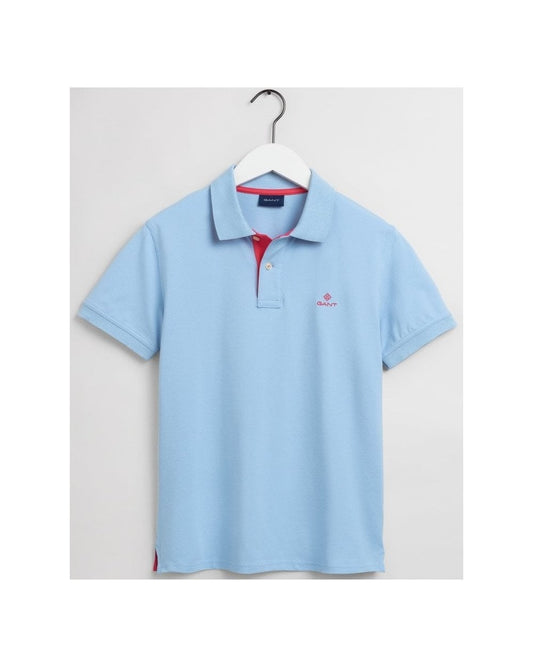 Contrast Collar Pique Polo Shirt