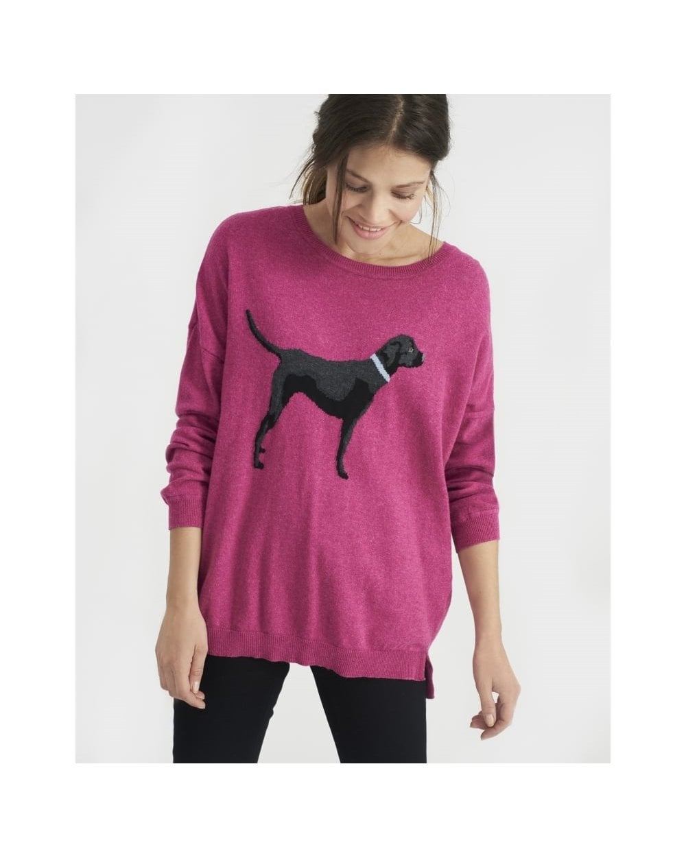 Meryl Drop Shoulder Intarsia Jumper