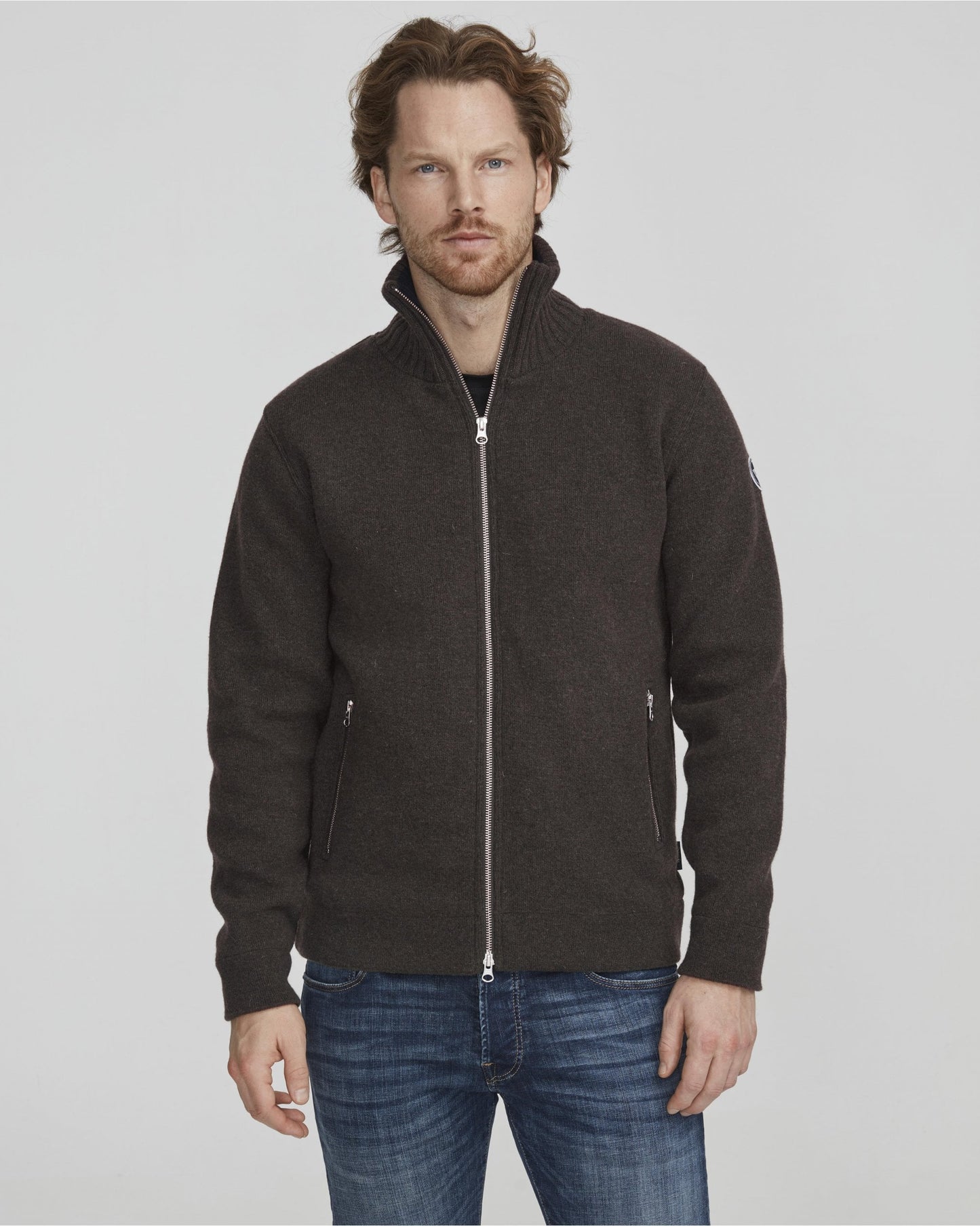 Men's Full Zip Knitted Sweater