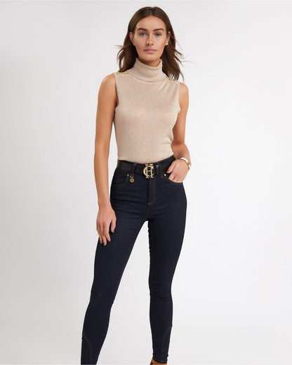 Luxury Sleeveless Roll Neck