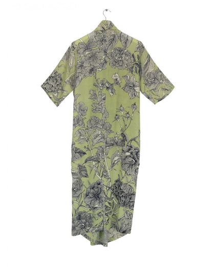 Kew Etched Floral Fern Rachel Dress