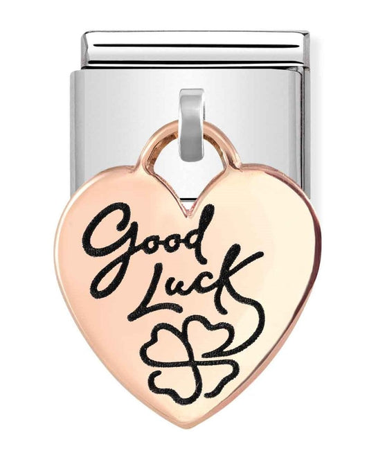 Composable Classic Link Heart Pendant - Good Luck