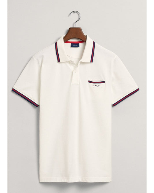 3-Colour Tipped Piqué Polo Shirt