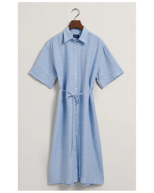 Linen Short Sleeve Shirt Dress