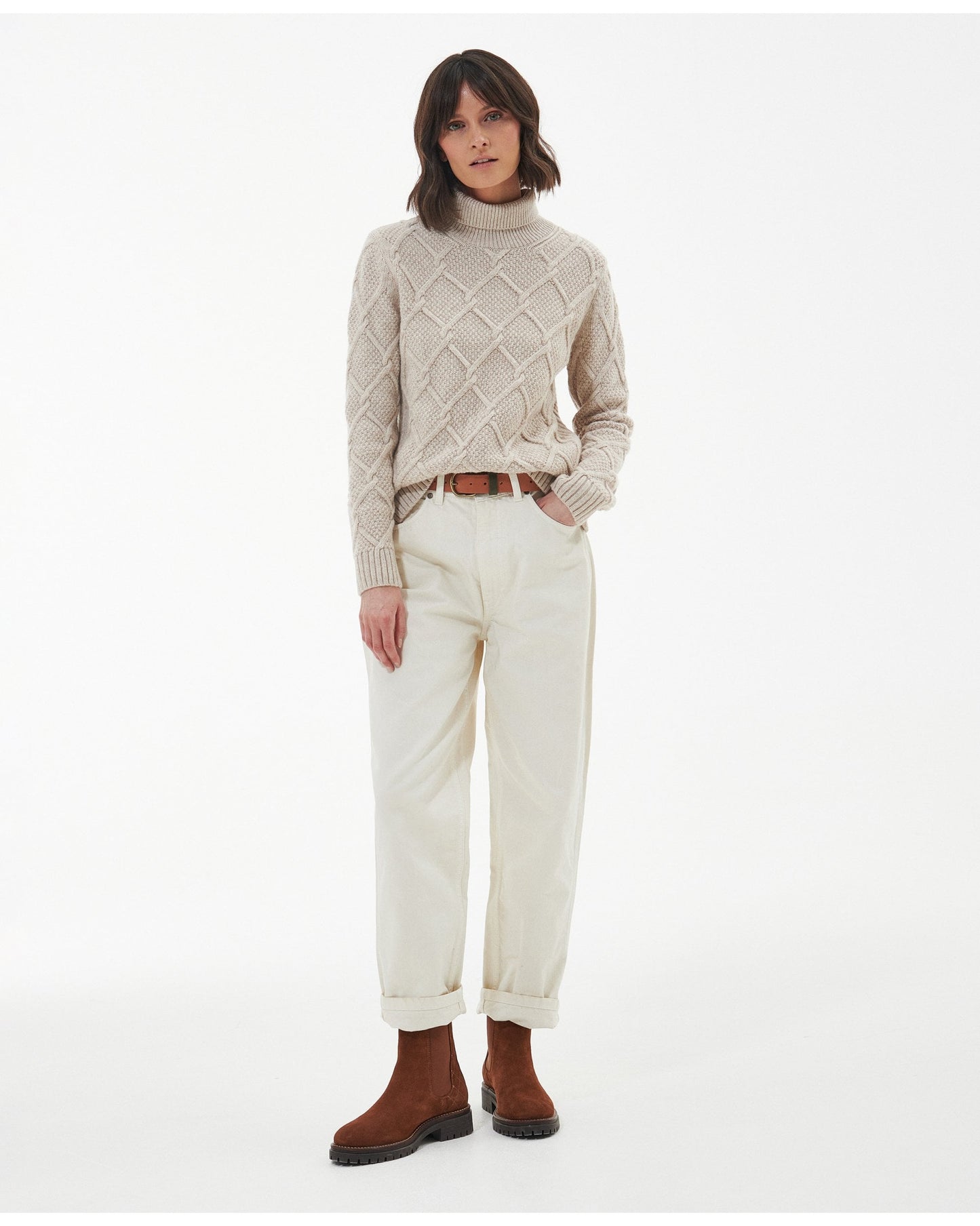 Burne Roll Neck Knit Sweatshirt