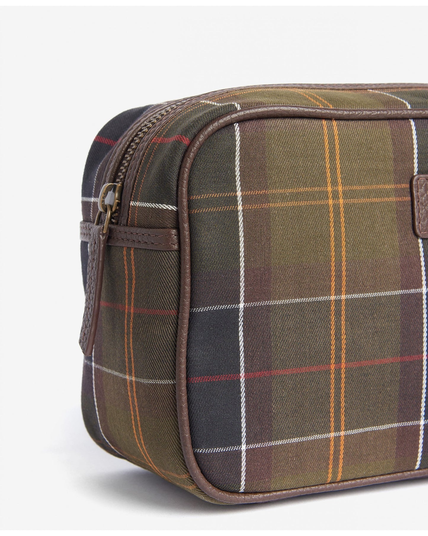 Tartan & Leather Washbag