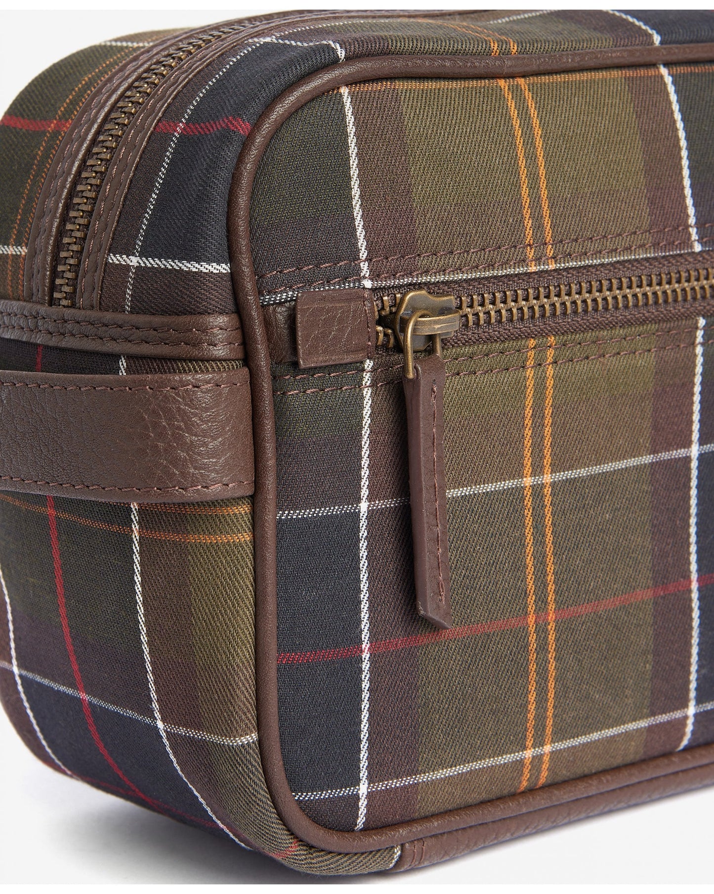 Tartan & Leather Washbag