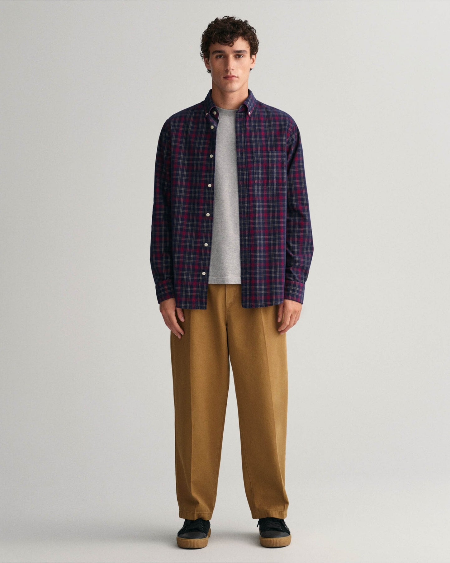 Regular Fit Checked Corduroy Shirt