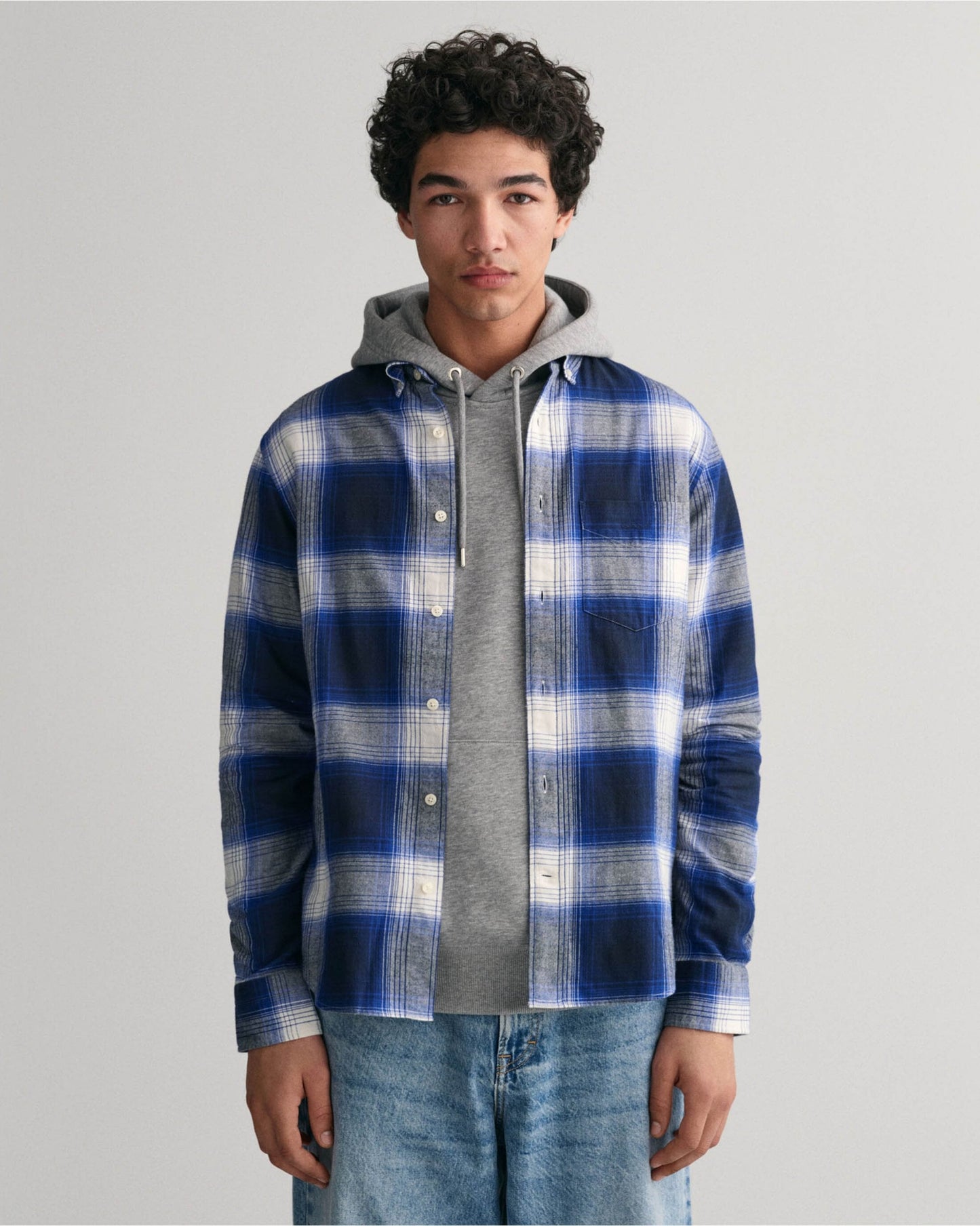 Regular Fit Shadow Check Flannel Shirt