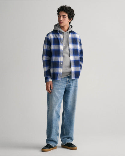 Regular Fit Shadow Check Flannel Shirt