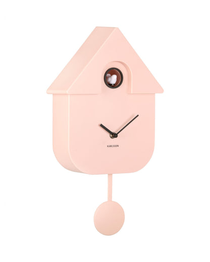 Wall Clock Modern Cuckoo Soft Pink