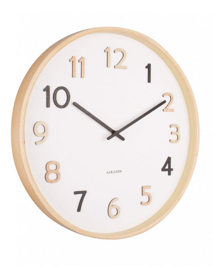 Wall Clock Pure Wood Grain Multi Colour