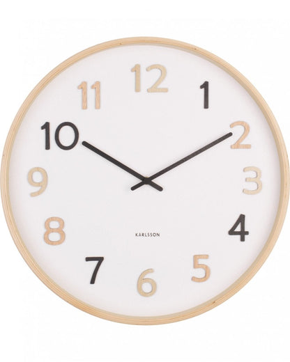 Wall Clock Pure Wood Grain Multi Colour