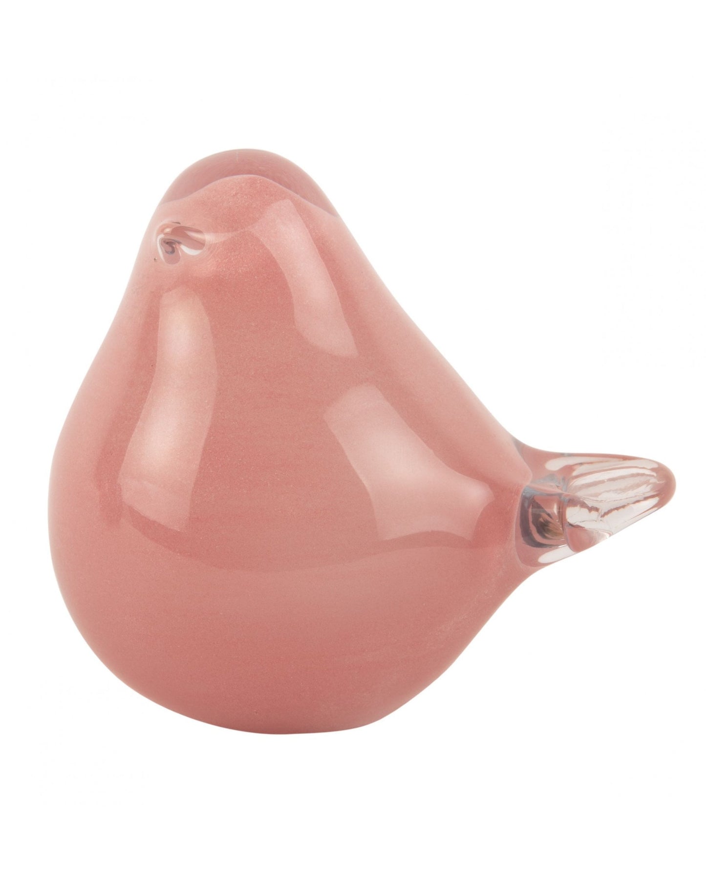 Statue Fat Bird Large Glass Soft Pink