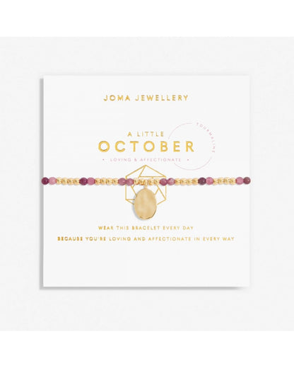 October A Little Birthstone Gold Bracelet