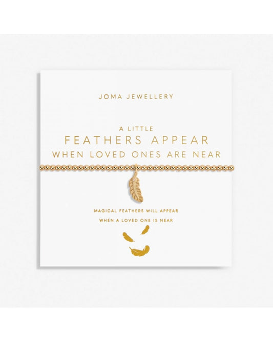 Gold A Little 'Feathers Appear When Loved Ones Are Near' Bracelet