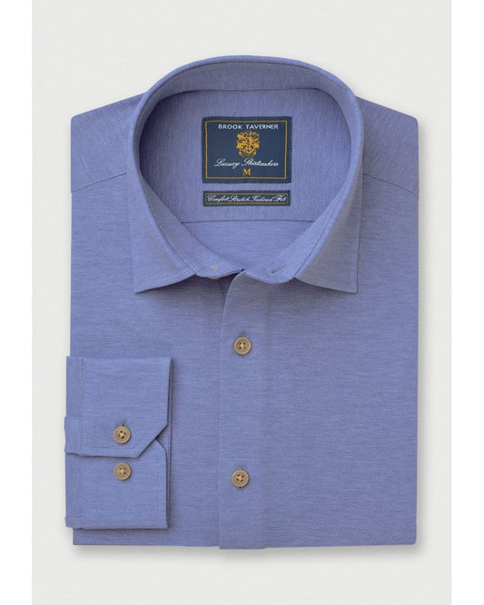 Plain Comfort Stretch Knitted Piqué Shirt