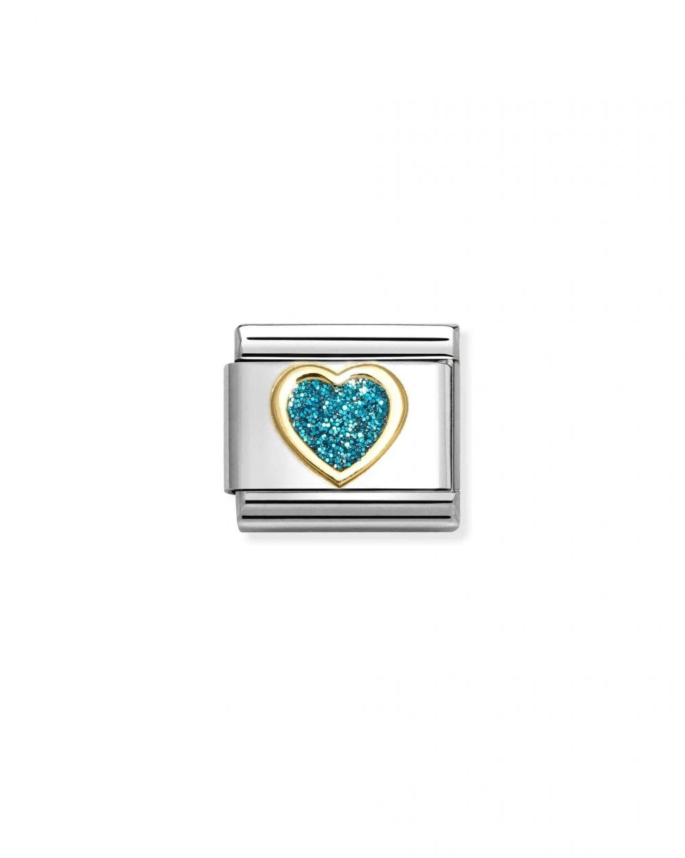 Composable Classic Link, Heart, Light Blue Glitter