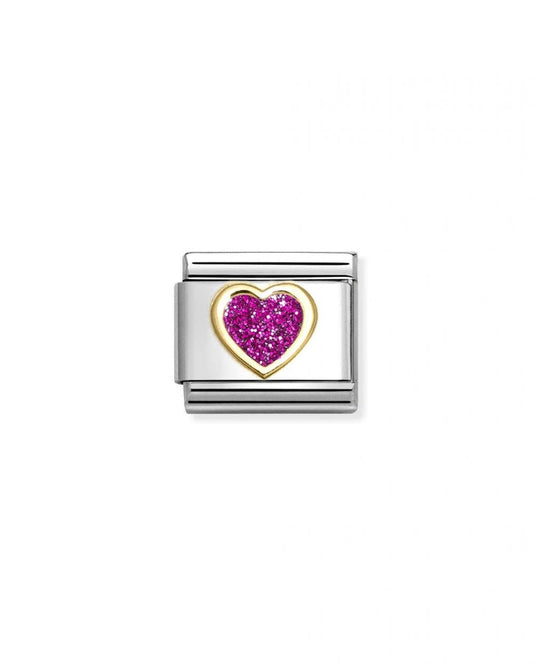 Composable Classic Link, Heart, Fuchsia Glitter