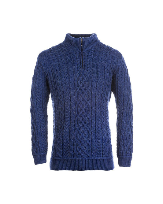 Lackaun Men's 1/4 Zip Aran Sweater