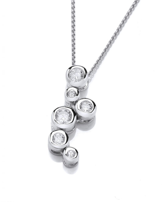 Sterling Silver and Crystal Bubbles Pendant without Chain