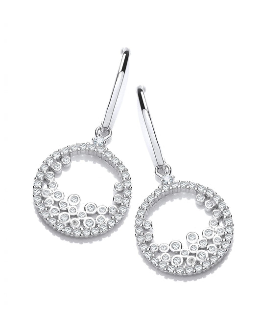 Silver & Tumbling Cubic Zirconia Earring