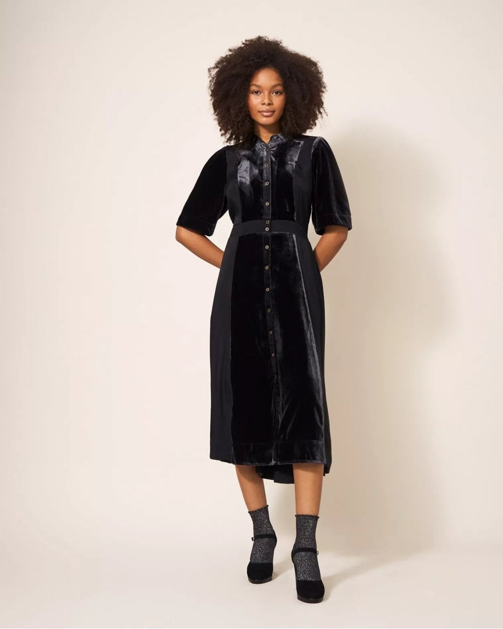 Willow Velvet Shirt Dress